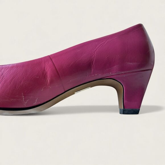 Naturalizer Hot Pink Leather Pumps 80s/90s Vintage Soft Shoes, Size 6.5 - Picture 4 of 10